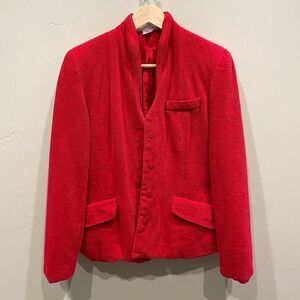 Saks Fifth Avenue Folio Collection Red Button Down Blazer - Size: 4